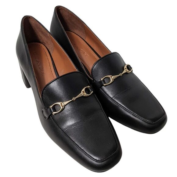 COACH Nia Leather Horsebit Heeled Loafer Pumps 8 - Picture 12 of 12